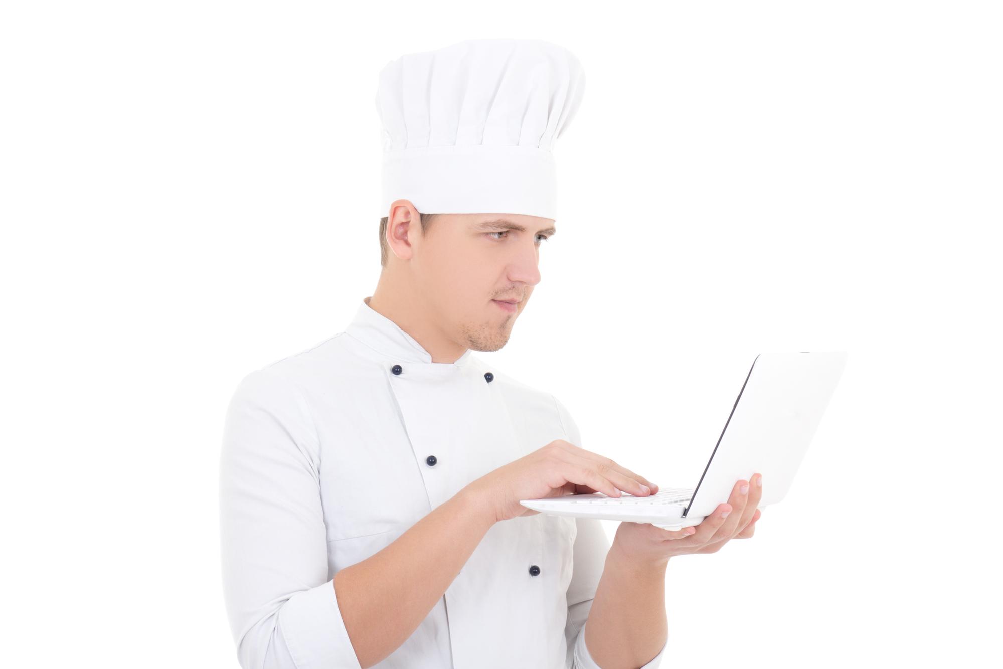 Consultation meeting with chef on screen