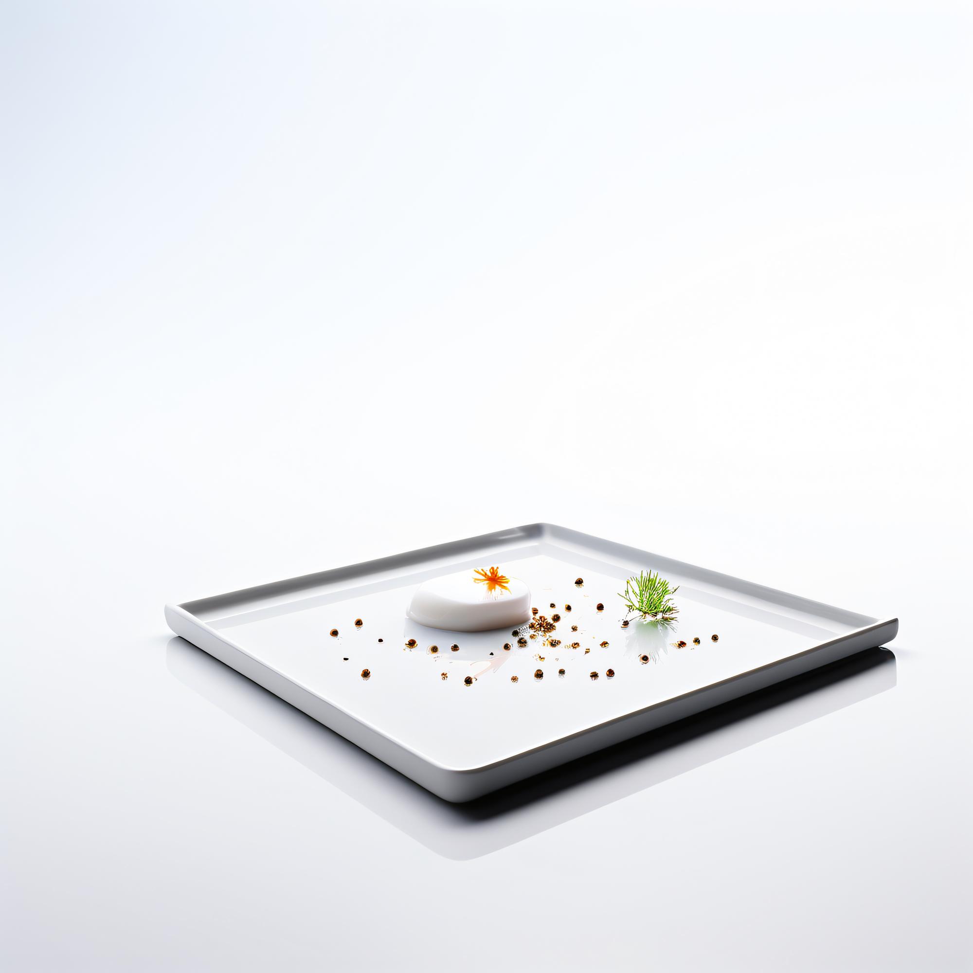 Close-up plated dish with modern plating